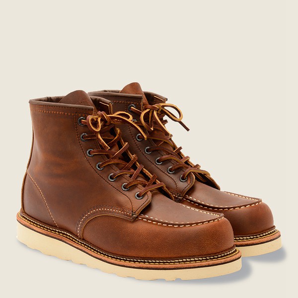 Botas Red Wing Heritage Hombre Marrom - Classic Moc - 6-Inchr Rough & Tough Cuero - 732-ZIFYRH